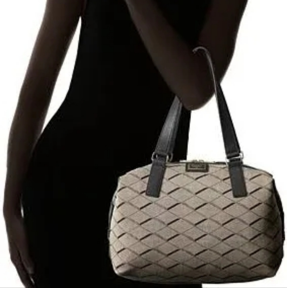 Fossil Fabric Grey/Black Satchel - Picture 13 of 13